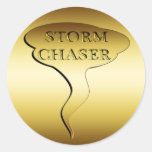GOLD STORM CHASER ROUND STICKERS