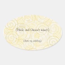 Gold Swirls Wedding Sticker