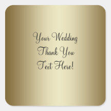 Gold Wedding Favor Thank You Sticker