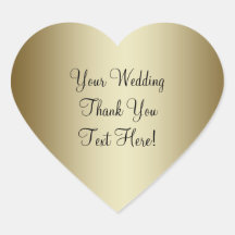 Gold Wedding Favour Thank You Sticker