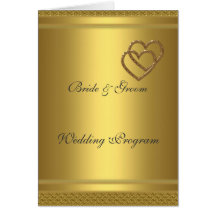 Gold  Wedding Program Greeting Card