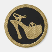 GOLD WOMAN'S SHOE MAGNETS