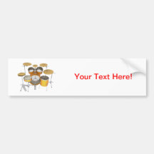 Gold / Yellow Drum Kit: Bumper Stickers