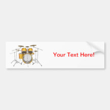 Gold / Yellow Drum Kit: Bumper Stickers
