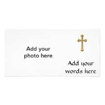 Golden "3-D" Cross 2 Photo Card