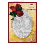 Golden 50th Anniversary Greeting Cards