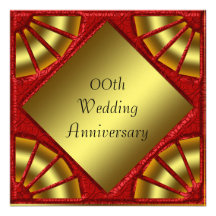 Golden 50th Wedding Anniversary Party Invitation