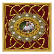 Golden 50th Wedding Anniversary Party Invitation