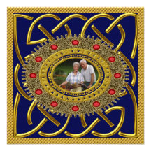 Golden 50th Wedding Anniversary Party Invitation