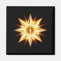 Golden Altered Light Steampunk Compass Rose Refrigerator Magnets