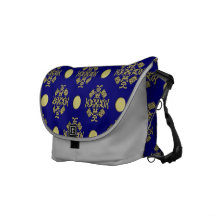 Golden and Blue Oriental Messenger Bag