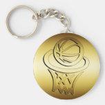 GOLDEN BASKETBALL HOOP KEYCHAINS