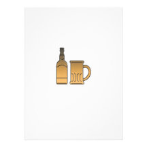 golden beer bottle mug isolated metallic personalized announcements