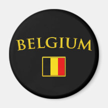 Golden Belgium Refrigerator Magnet