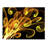 Golden Blossoms Abstract Art Post Cards