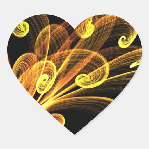 Golden Blossoms Abstract Art Stickers