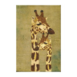 Golden Bronze Giraffes Canvas Canvas Prints