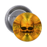 Golden Burst Winged Skull Pin