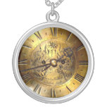 Golden clock necklace
