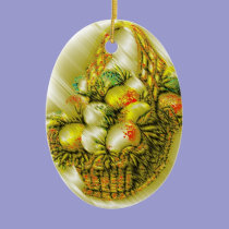 Golden Eggs in Basket ornaments