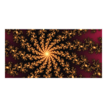 Golden Explosion - fractal design Personalized Photo Card