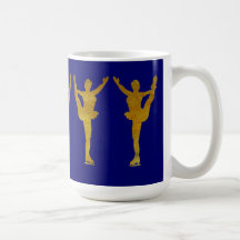 Golden Figure Skaters Spinning Coffee Mugs