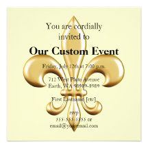 Golden Fleur De Lis Personalised Announcement