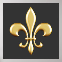 Golden Fleur De Lis Posters