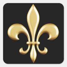 Golden Fleur De Lis Square Stickers