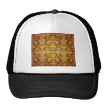 Golden floral pattern mesh hat
