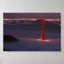Golden Gate Covered in Fog Print