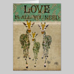 Golden Jade Giraffes Love Greeting Card cards
