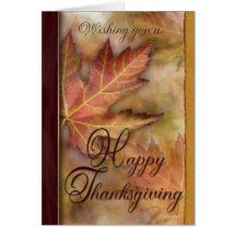 Golden Leafs Thanksgiving Card