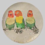 Golden Love Birds Plate plates