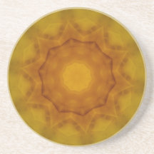 Golden Mandala Beverage Coaster