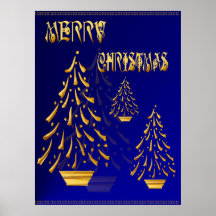 Golden Merry Christmas Print