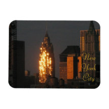 golden new york city rectangular magnet
