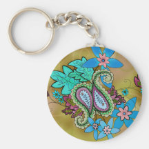 Golden Paisley keychain