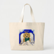Golden Retriever Angel Canvas Bags