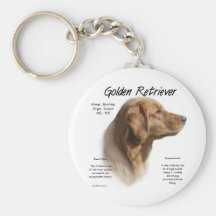 Golden Retriever History Design Key Chain