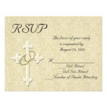 Golden Rings Christian Wedding RSVP Card Custom Invite