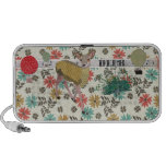 Golden Rose Deer & Peacock Floral Doodle Speaker speakers