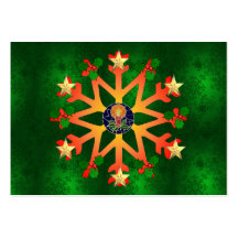 Golden Star Snowflake Business Cards