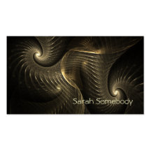 Golden Thread Spiral Fractal Art Business Card Templates