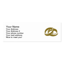 Golden Wedding Rings Business Card Template