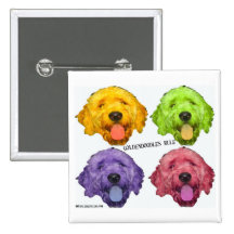Goldendoodles Rule Square Button