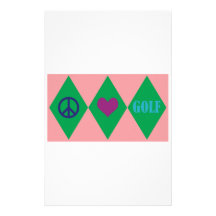 Golf Argyle Personalized Stationery