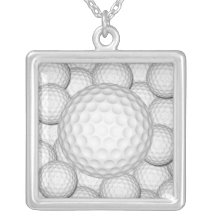 Golf Balls Collage Personalized Necklace
