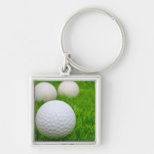 Golf Balls In Grass Keychains