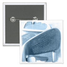 Golf Club Collage Square Pin